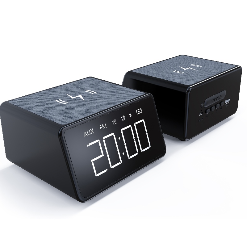 FB-CR01W 1.4InCH Bluetooth Clock Radio s bezdrátovounabíječkou QI